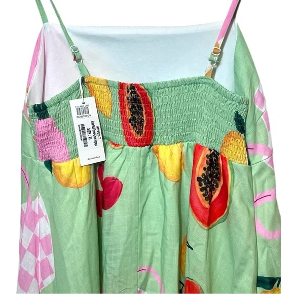 NWT Petal and Pup Women's Brea Green Fruit and Floral Print Maxi Dress Size XL - Picture 10 of 16
